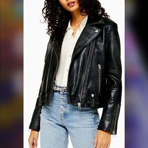 Topshop Leather Biker Jacket